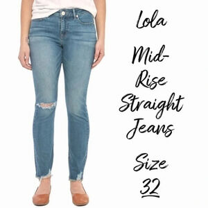 Lola mid rise straight leg jeans size 32 sustainable denim